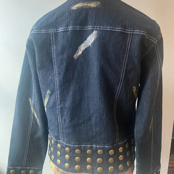 What’s Hot Stretch Studded Denim Sz XL Women’s  Jacket - Picture 4 of 10